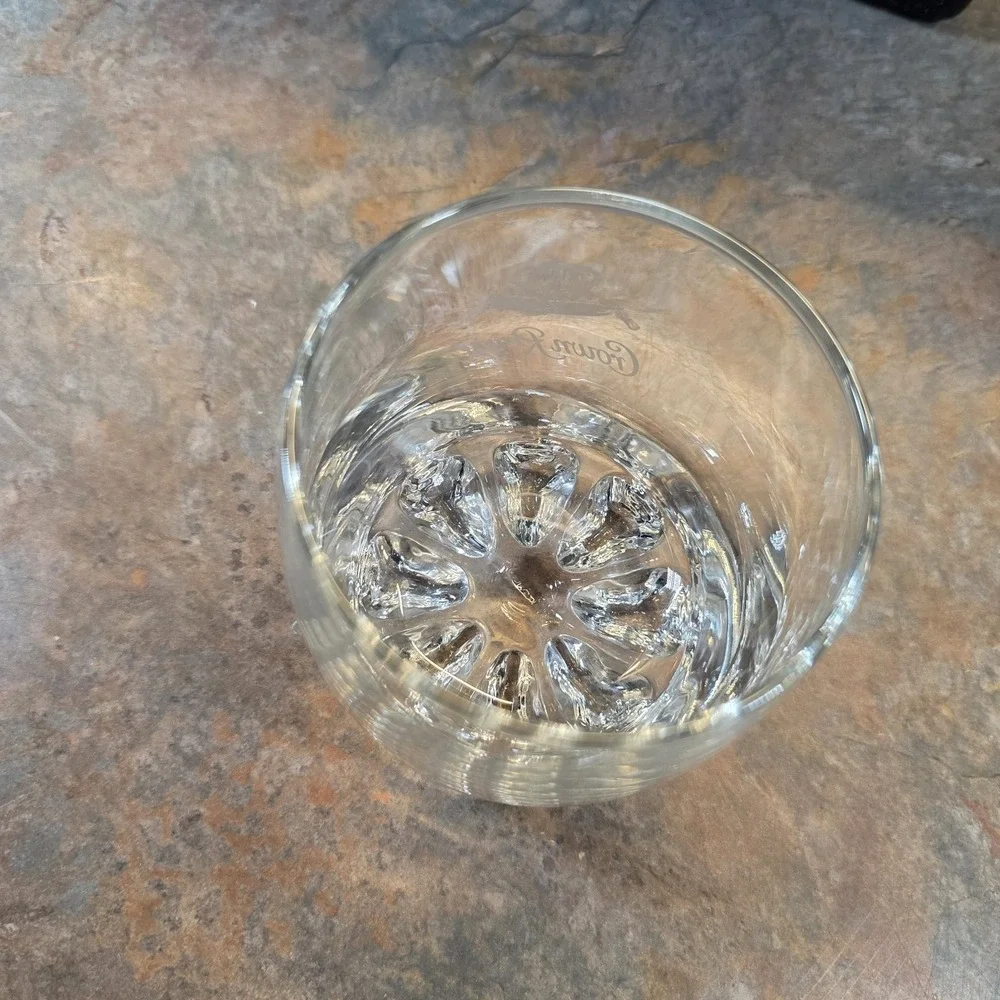 Crown ROYAL Whiskey Embossed Rocks Glass - Round Bottom Made in Italy